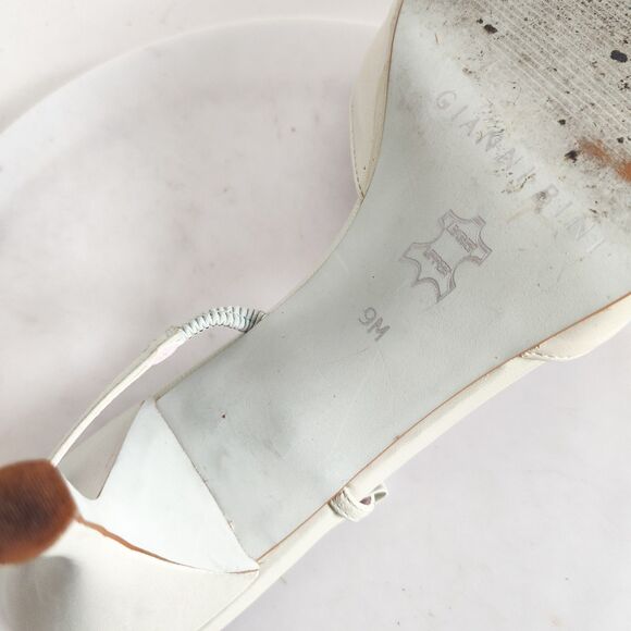 Gianni Bini Heels Size 9 Y2K 90s Mint Green Leather Pointy Square Toe Slingback - Picture 13 of 13